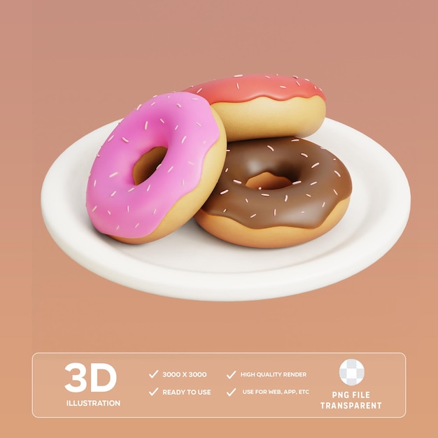 donut 3d ilustración