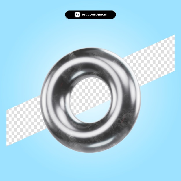 Donut 3D-Render-Illustration isoliert