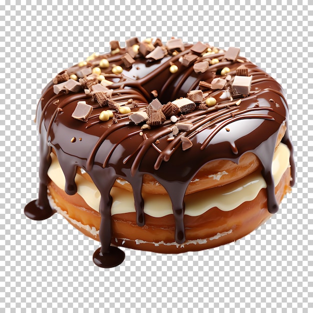 PSD donut au chocolat isolé sur fond transparent