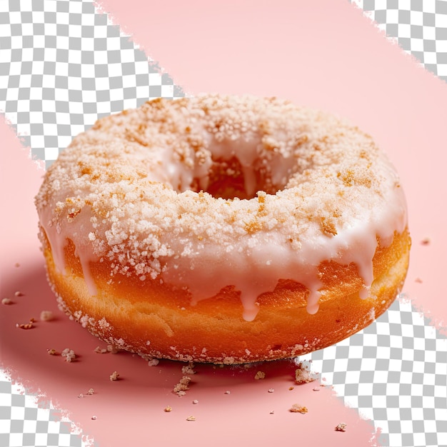 Donut de canela sobre un fondo transparente