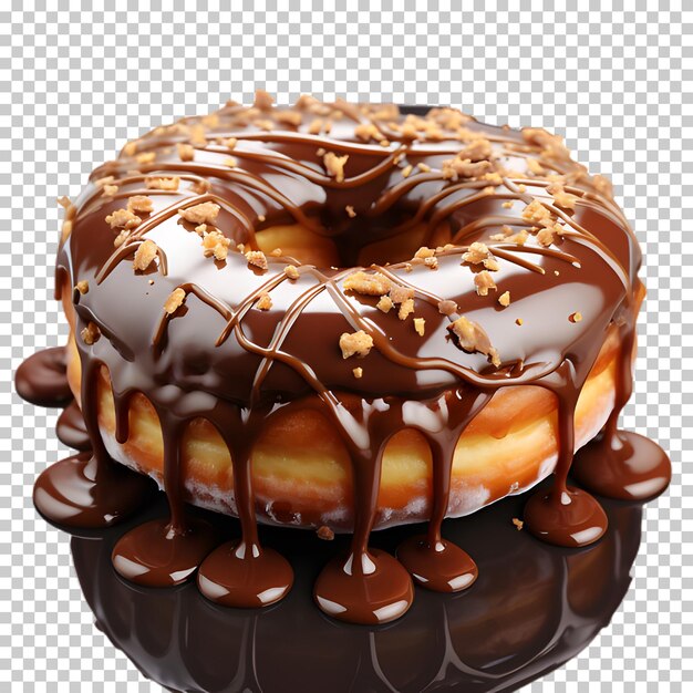PSD donut de chocolate isolado sobre um fundo transparente