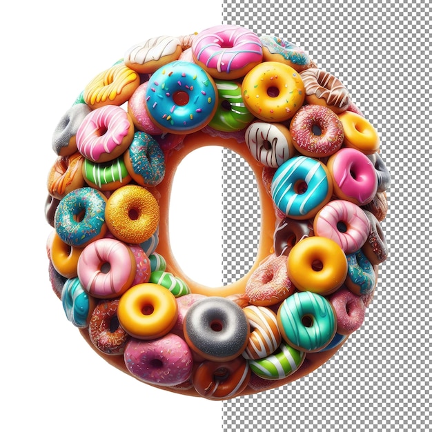 PSD donut delight explorez les lettres de beignet 3d pour des designs sucrés