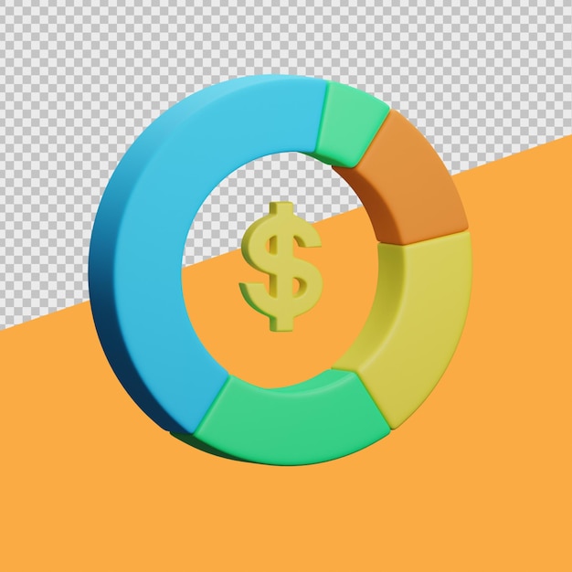 Donut-diagramm 3d-finanzillustrationen