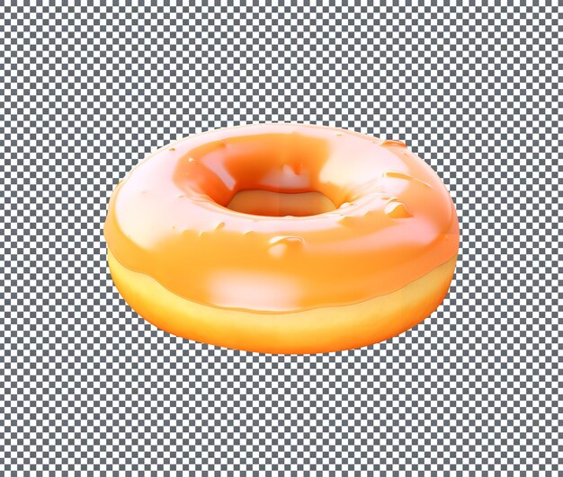 Donut esmaltado aislado sobre un fondo transparente
