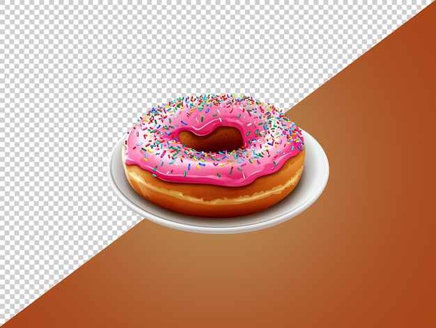 Donut isolado com fundo transparente.