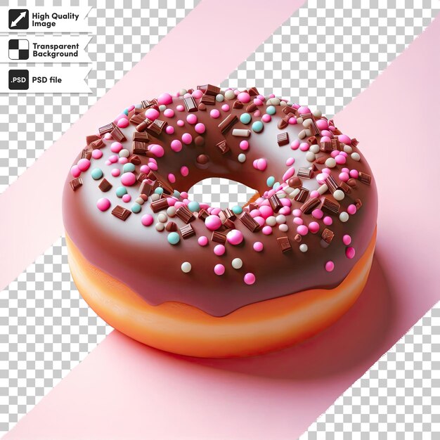 Donut Psd Avec Des Saupoudres Sur Un Fond Transparent