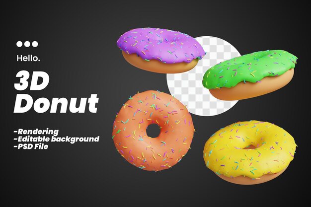 Donut de rendu 3D avec conception modifiable