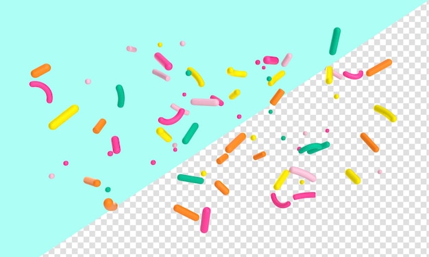 Donut rocía sobre fondo aislado ilustración 3d