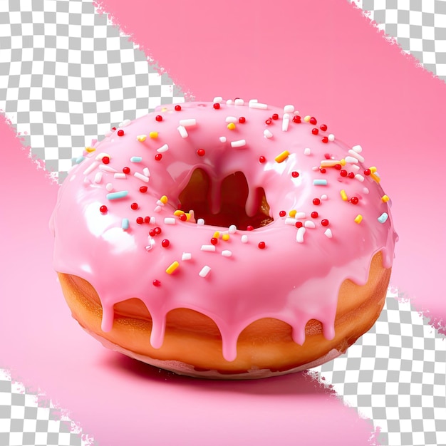 PSD donut rojo sobre fondo transparente