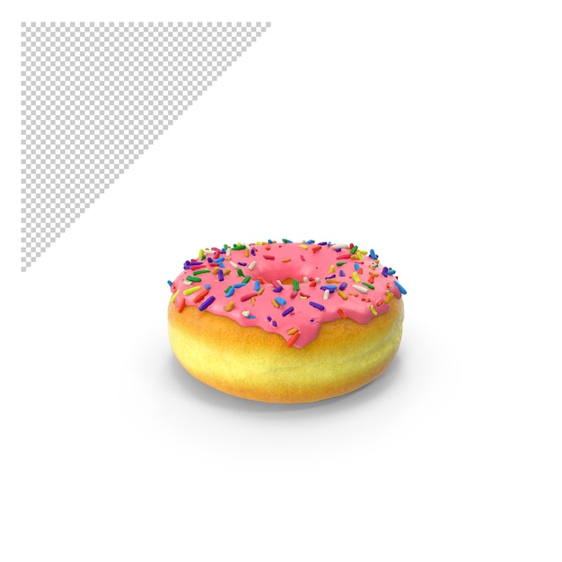 donut rosa espolvoreado PNG