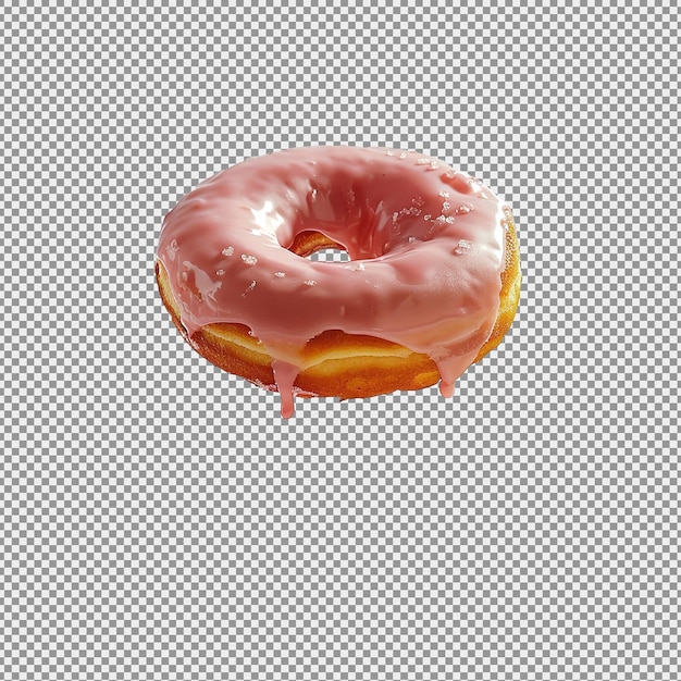 PSD donut rosado salpicado donut salpicado sobre fondo blanco