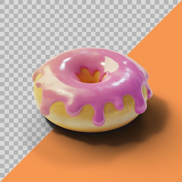 Donut Rose Stylisé En 3d