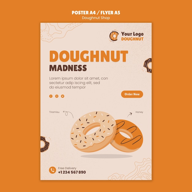 PSD donut-shop-poster-vorlage