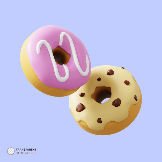 Donut-Symbol isoliert 3D-Render-Illustration