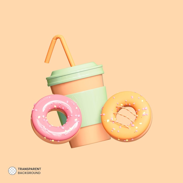 Donut-Symbol isoliert 3D-Render-Illustration