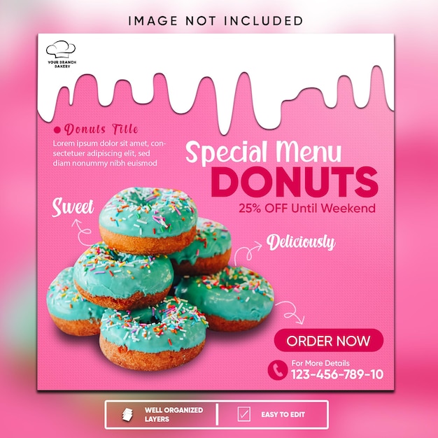 PSD donuts menú especial