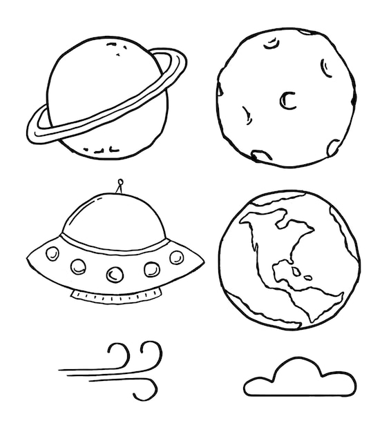 Doodle de l'espace dessiné à la main