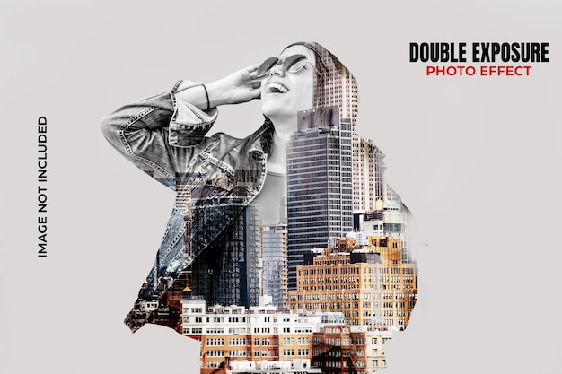 Doppelbelichtungs-Fotoeffektvorlage