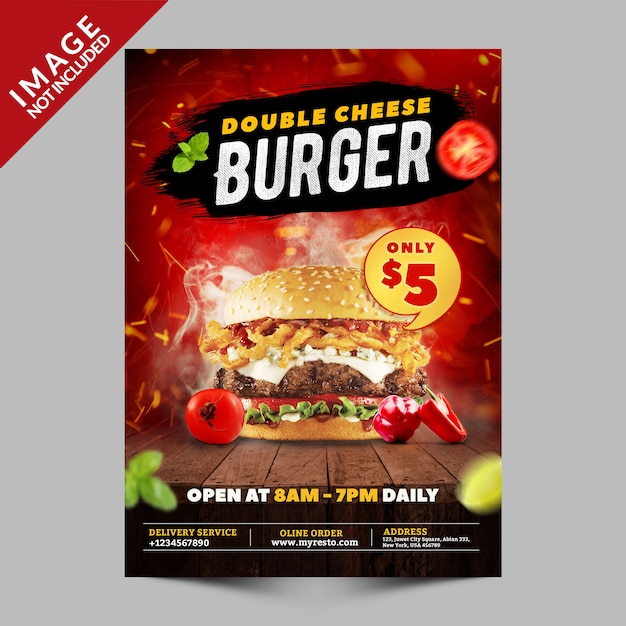 Doppelte käse-burger-plakat-förderung