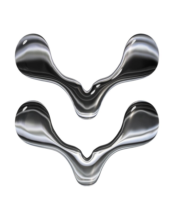 Doppio segno Liquid Font Chrome