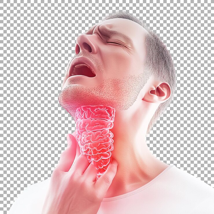 PSD dor no pescoço de png em fundo transparente