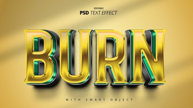 dorado ardiendo brillante título de la película en 3D efecto de texto diseño de plantilla editable