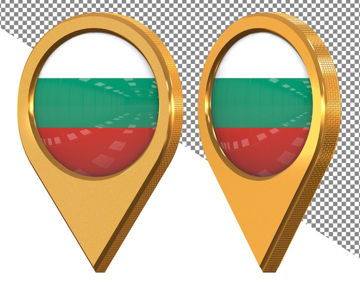 PSD dos anillos de oro con la bandera en ellos.