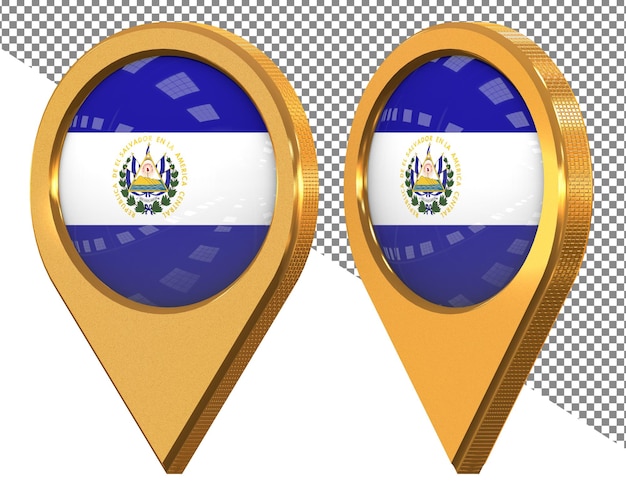 PSD dos anillos de oro con la bandera en ellos.