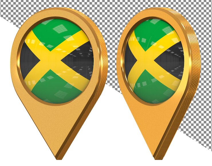 PSD dos anillos de oro con una bandera en ellos.