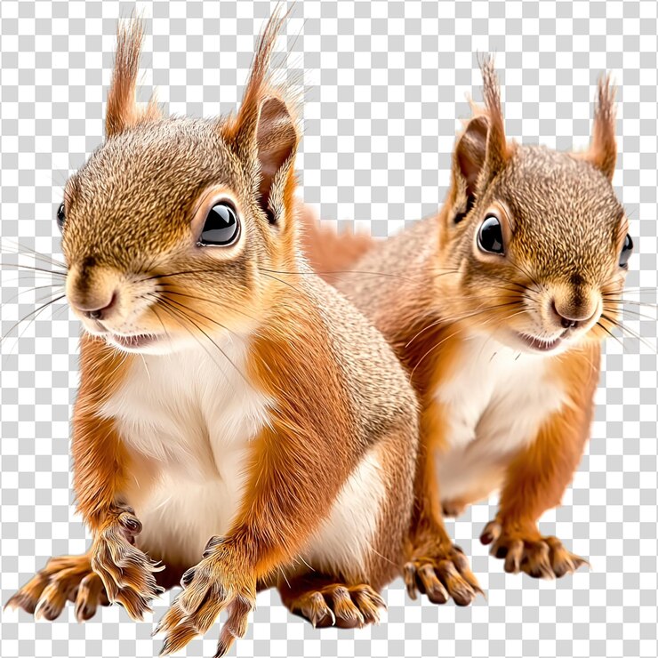 PSD dos ardillas adorables