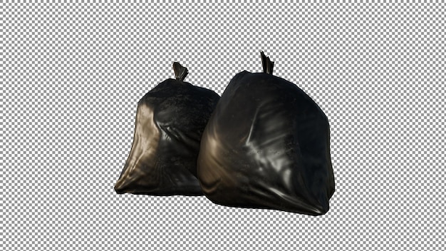dos bolsas de basura se muestran contra un fondo blanco