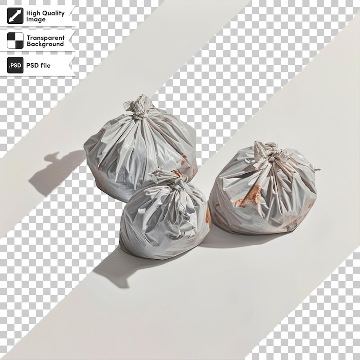 PSD dos bolsas de cebollas se muestran en un fondo de cuadrícula