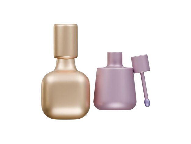 Dos botellas de esmalte de uñas de colores elegantes