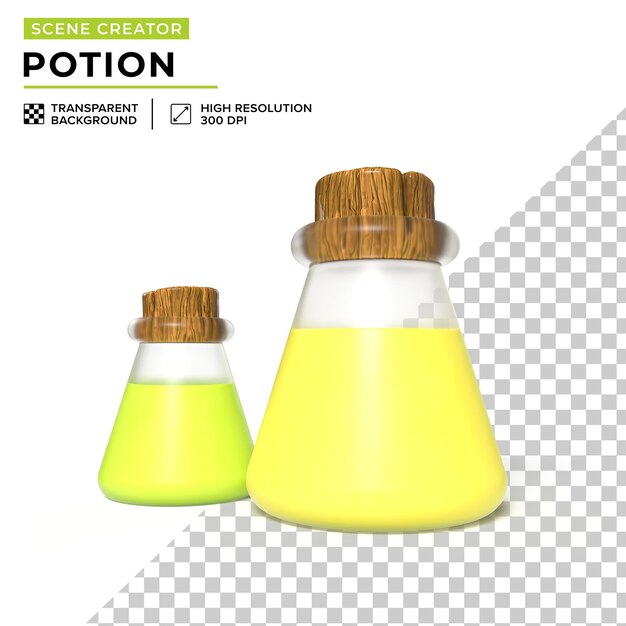 Dos botellas de poción de dibujos animados