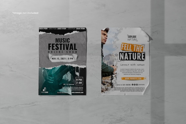 Dos carteles para un festival de música.
