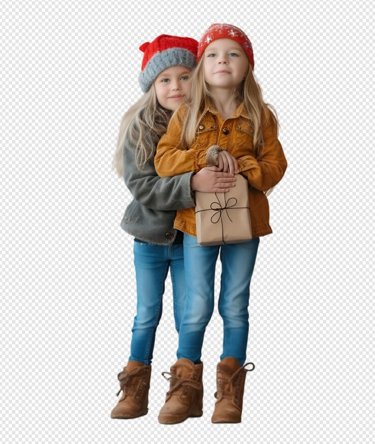 dos chicas con sombreros y una con un sombrero rojo