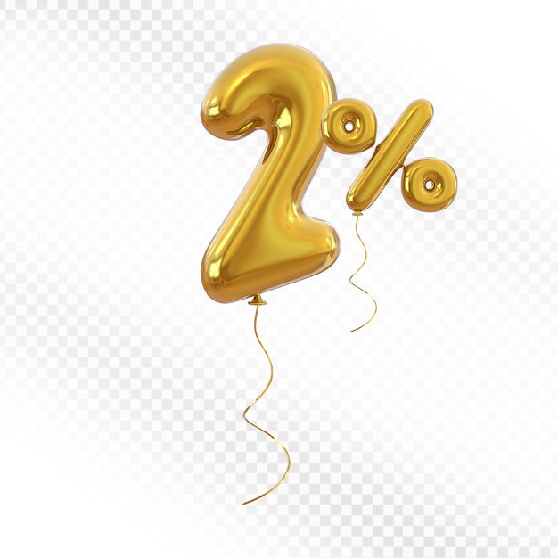 Dos por ciento de oferta de globo de oro en 3D