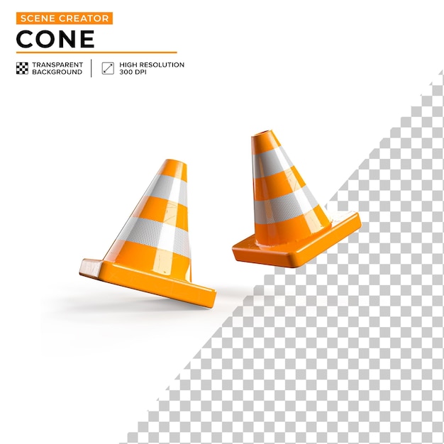 dos conos de plástico flotantes de color naranja para crear una escena
