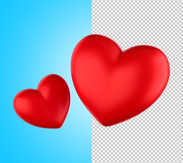 PSD dos corazones modelo 3d