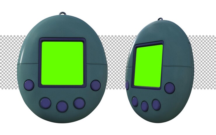 PSD dos dispositivos electrónicos grises con una pantalla verde aislada de representación 3d