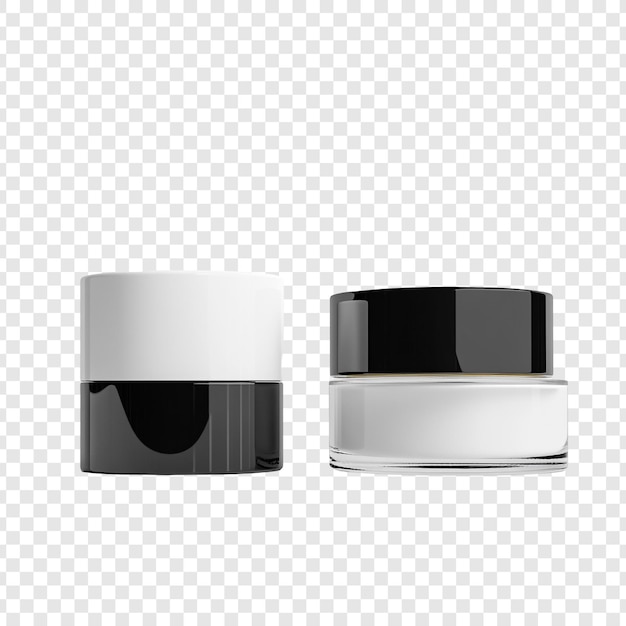 Dos frascos de crema sobre un fondo blanco