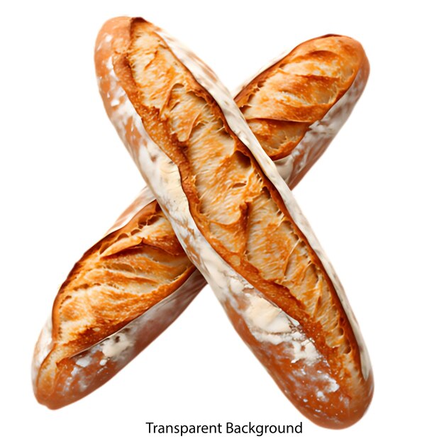 Dos golden brown baguettes con fondo transparente y un generador de imágenes