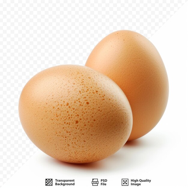 PSD dos huevos de pollo aislados en un fondo blanco aislado