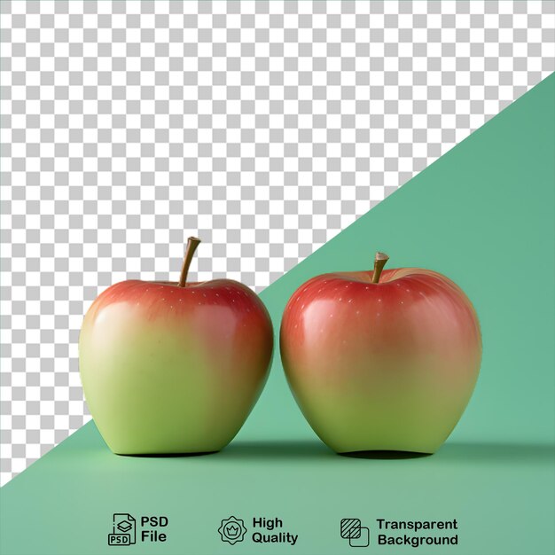 Dos manzanas verdes aisladas en un fondo transparente incluyen archivo png