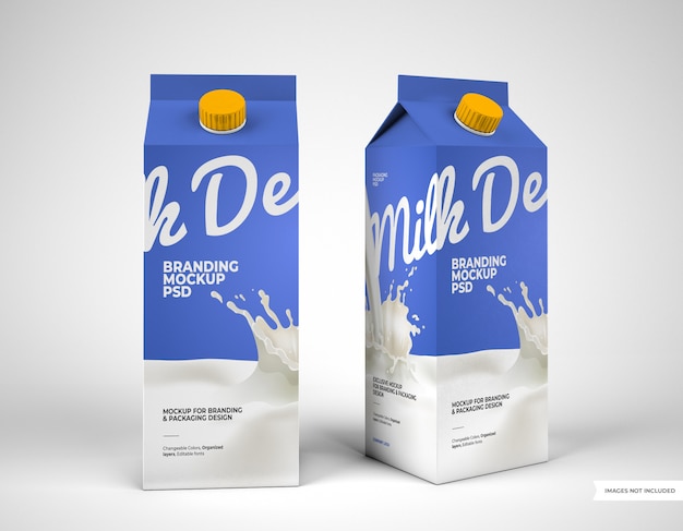 Dos maquetas de envasado de leche.