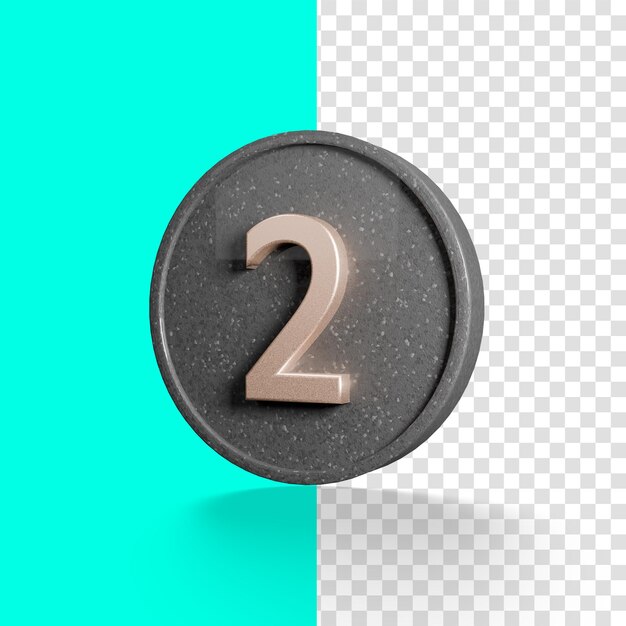 Dos números en 3D Modelo png Imagen transparente