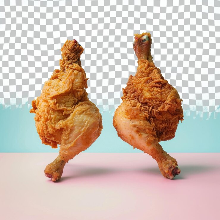 PSD dos patas de pollo con las palabras pollo en ellas