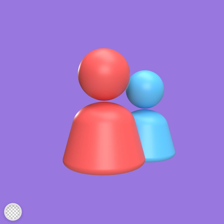 PSD dos personas 3d icono modelo dibujos animados estilo concepto render ilustración