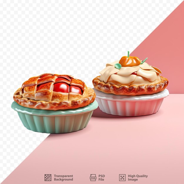 Dos tartas con fondo rojo y fondo rosa con la imagen de una tarta de cerezas.