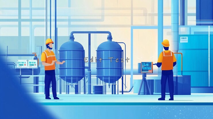 PSD dos técnicos inspeccionan el equipo industrial en una fábrica